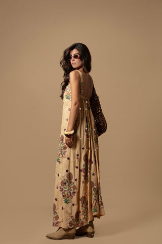 AMAYA STRING STRAP A-LINE DRESS WITH MIRRORS
