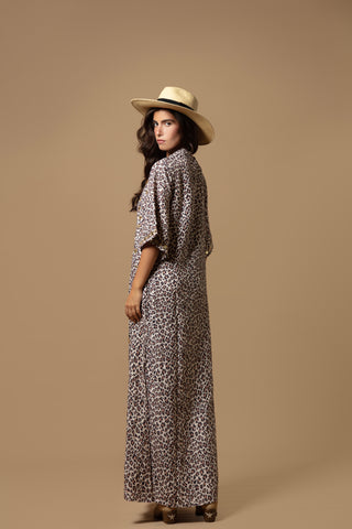 SANYA SHORT SLEEVE CLOSED NECK KAFTAN WITH MIRRORS