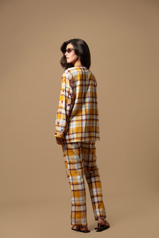 SOCOTRA TOP WITH DRAWSTRING AND PANTS SET WITH MIRRORS