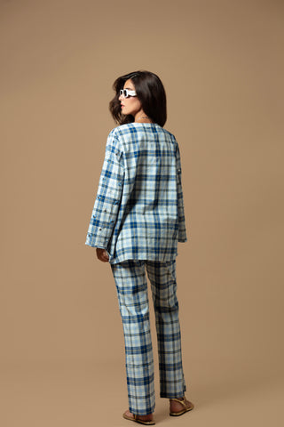 SOCOTRA TOP WITH DRAWSTRING AND PANTS SET WITH MIRRORS