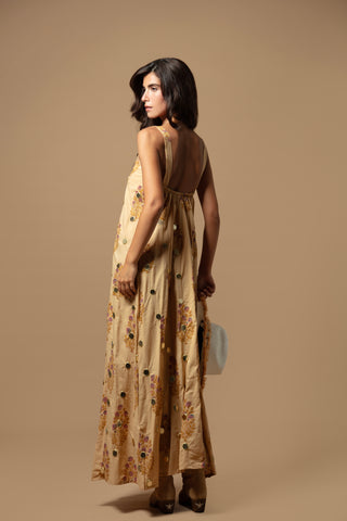 AMAYA STRING STRAP A-LINE DRESS WITH MIRRORS