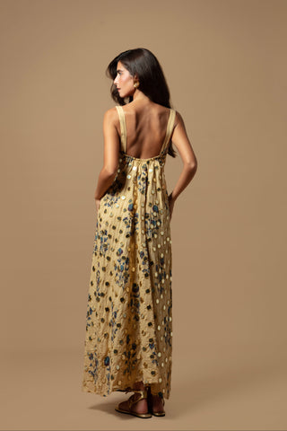 AMAYA STRING STRAP A-LINE DRESS WITH MIRRORS
