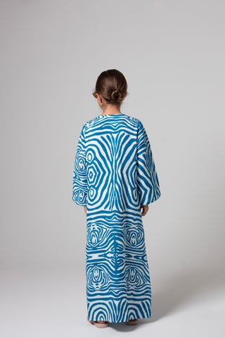 KIDS ZEBRA POCCAA CLASSIC KAFTAN WITH OPEN FRONT