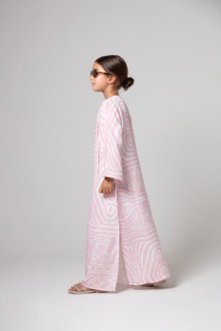 KIDS ZEBRA POCCAA CLASSIC KAFTAN WITH OPEN FRONT
