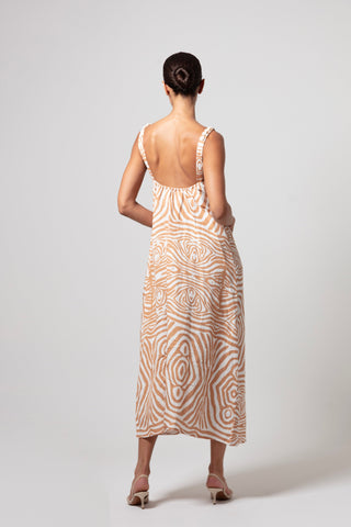 ZEBRA AMAYA DRESS WITH SHELL DESIGN