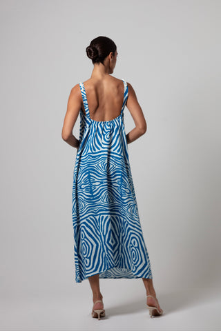 ZEBRA AMAYA DRESS WITH SHELL DESIGN