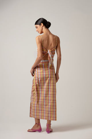 SYMI SKIRT AND TOP SET WITH SHELL DESIGN