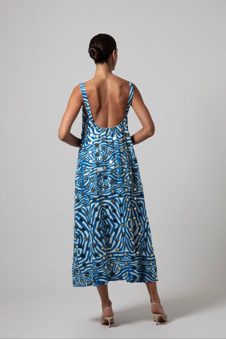 ZEBRA AMAYA STRING STRAP A-LINE DRESS WITH MIRRORS