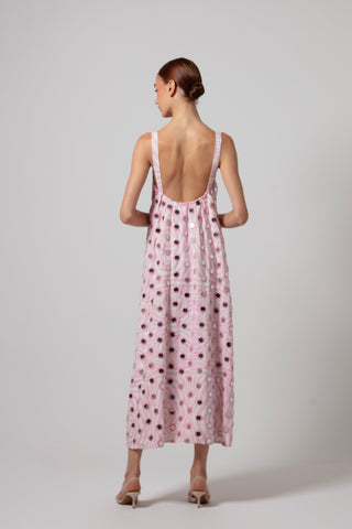 ZEBRA AMAYA STRING STRAP A-LINE DRESS WITH MIRRORS