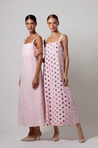 ZEBRA AMAYA STRING STRAP A-LINE DRESS WITH MIRRORS