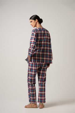 SOCOTRA TOP WITH DRAWSTRING AND PANTS SET WITH MIRRORS