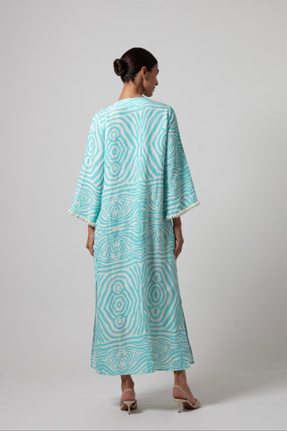 ZEBRA POCCAA CLASSIC KAFTAN OPEN FRONT WITH SHELLS