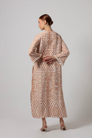 ZEBRA POCCAA CLASSIC KAFTAN OPEN FRONT WITH SHELLS
