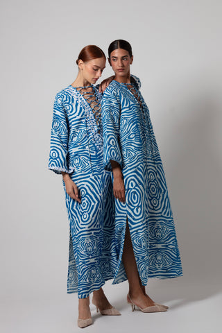 ZEBRA POCCAA CLASSIC KAFTAN OPEN FRONT WITH MIRRORS