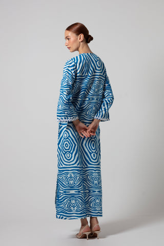 ZEBRA POCCAA CLASSIC KAFTAN OPEN FRONT WITH MIRRORS