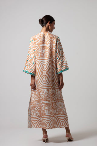 ZEBRA POCCAA CLASSIC KAFTAN OPEN FRONT WITH MIRRORS