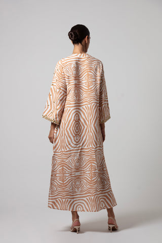 ZEBRA POCCAA CLASSIC KAFTAN OPEN FRONT WITH MIRRORS