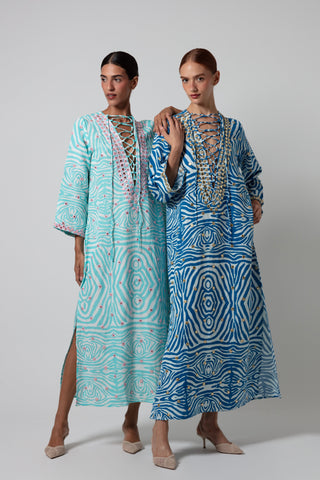 ZEBRA POCCAA CLASSIC KAFTAN OPEN FRONT WITH MIRRORS