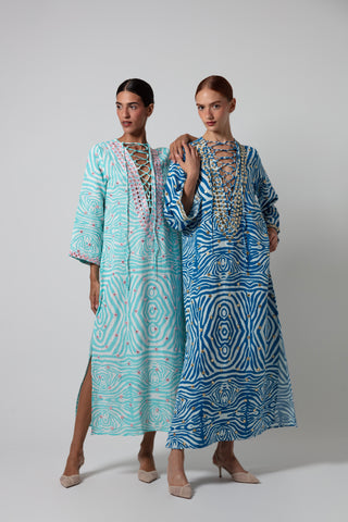 ZEBRA POCCAA CLASSIC KAFTAN OPEN FRONT WITH MIRRORS