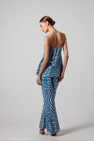 ZEBRA TUNIC AND PANTS SET WITH SEHLL DESIGN