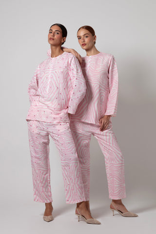 ZEBRA AYSHA TOP AND PANTS SET WITH MIRRORS