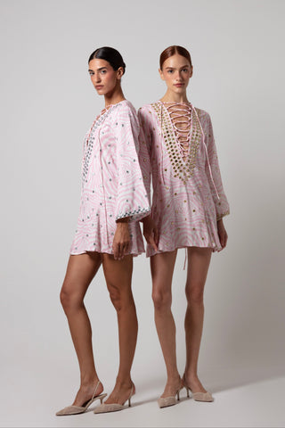 ZEBRA SHORT POCCAA CLASSIC KAFTAN OPEN FRONT WITH MIRRORS