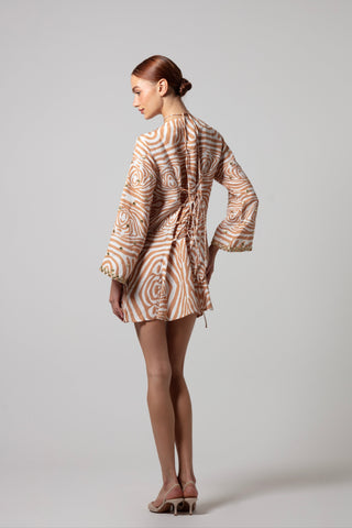 ZEBRA SHORT POCCAA CLASSIC KAFTAN OPEN FRONT WITH MIRRORS