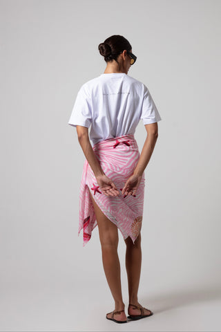 ALAYA ZEBRA SARONG WITH SHELL DESIGN