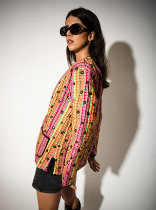 RAYA QUILTED JACKET WITH MIRRORS