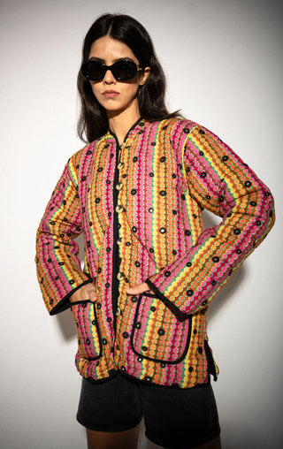 RAYA QUILTED JACKET WITH MIRRORS