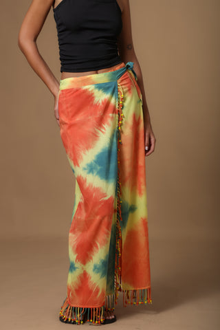 JAMAICA WRAP SKIRT WITH TASSELS