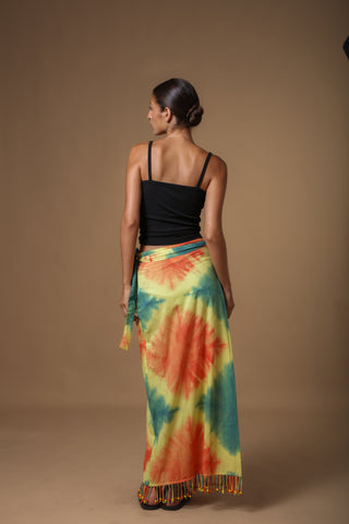 JAMAICA WRAP SKIRT WITH TASSELS