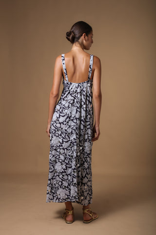 AMAYA STRING STRAP A-LINE DRESS WITH MIRRORS