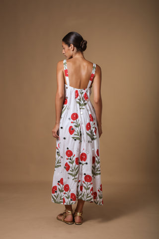 AMAYA STRING STRAP A-LINE DRESS WITH MIRRORS