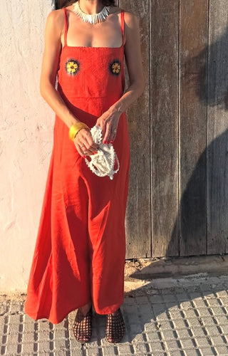 AMAYA DRESS WITH EMBROIDERED MOTIF