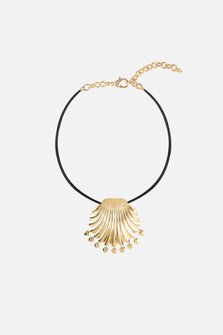 TIDEHEART GOLD LEATHER CORD NECKLACE