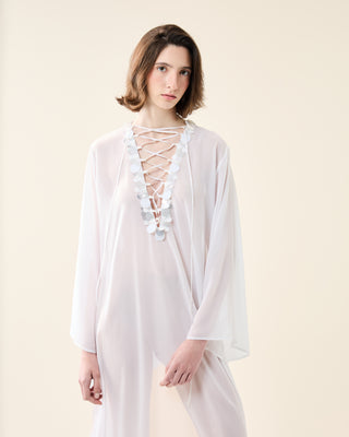 SHEER CLASSIC KAFTAN WITH SEQUINS