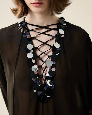 SHEER CLASSIC KAFTAN WITH SEQUINS
