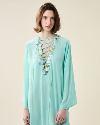 SHEER CLASSIC KAFTAN WITH SEQUINS