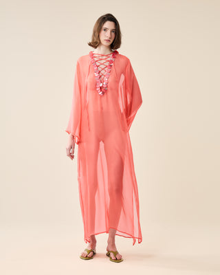 SHEER CLASSIC KAFTAN WITH SEQUINS