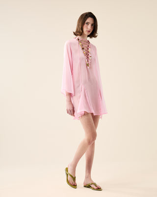 SHORT SHEER CLASSIC KAFTAN WITH SEQUINS