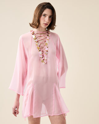 SHORT SHEER CLASSIC KAFTAN WITH SEQUINS