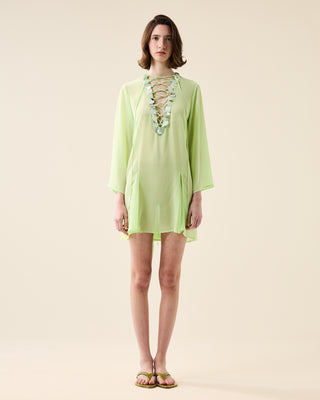 SHORT SHEER CLASSIC KAFTAN WITH SEQUINS