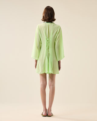 SHORT SHEER CLASSIC KAFTAN WITH SEQUINS