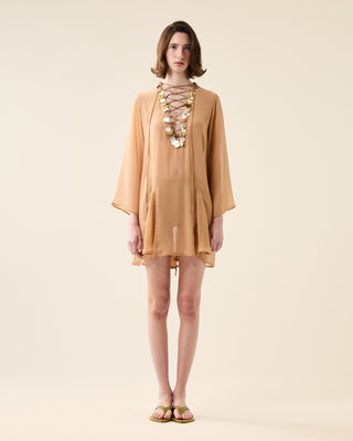 SHORT SHEER CLASSIC KAFTAN WITH SEQUINS
