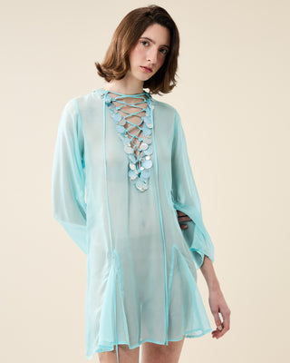 SHORT SHEER CLASSIC KAFTAN WITH SEQUINS