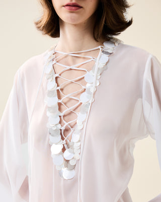 SHORT SHEER CLASSIC KAFTAN WITH SEQUINS