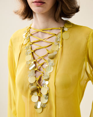SHEER CLASSIC KAFTAN WITH SEQUINS
