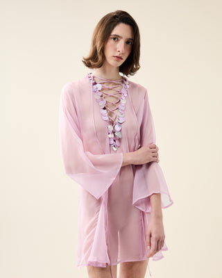 SHORT SHEER CLASSIC KAFTAN WITH SEQUINS