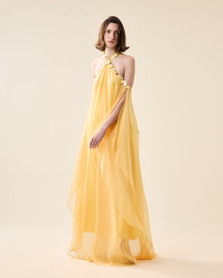 EUPHORIA LONG SHEER DRESS WITH SEQUINS